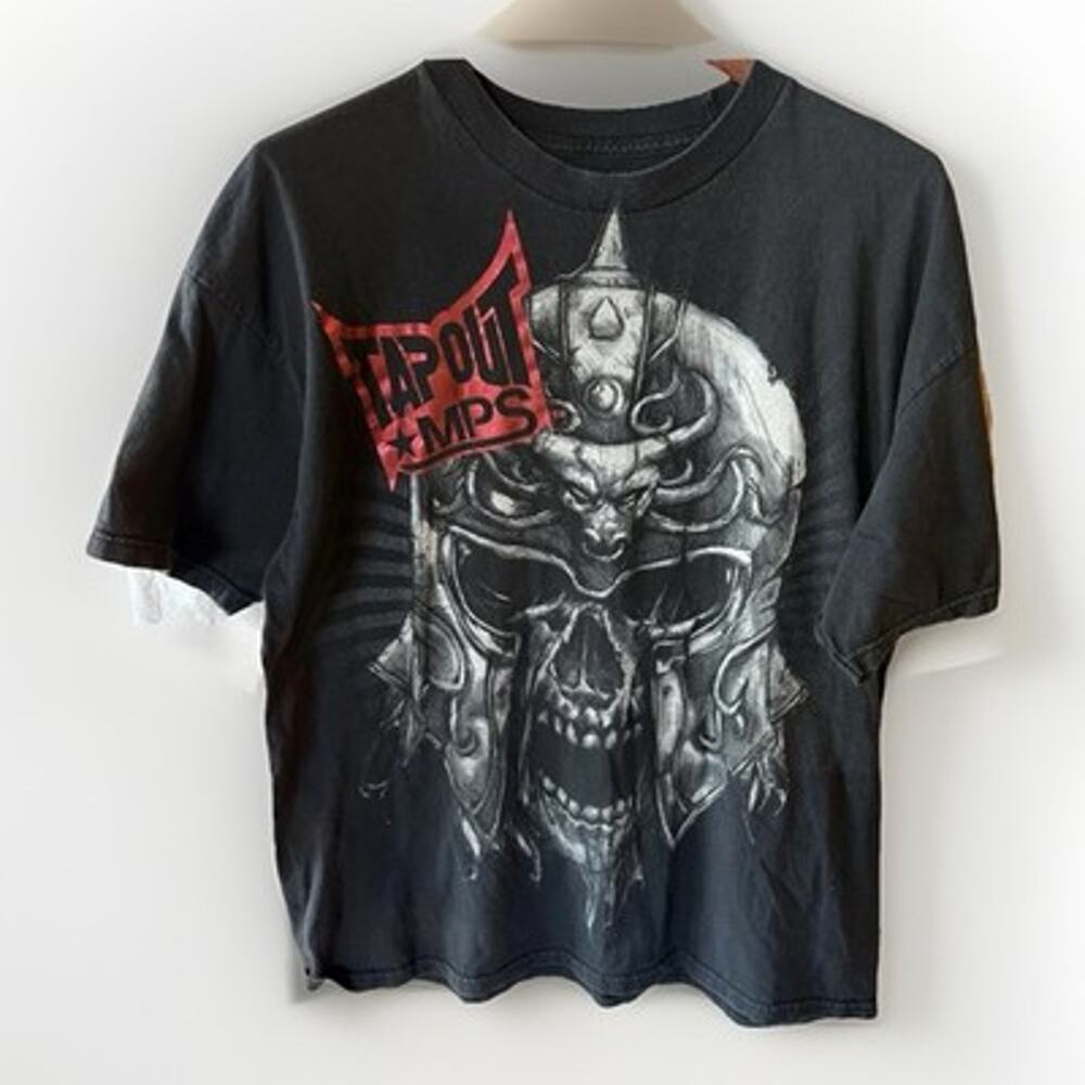 Tapout MPS Y2K Samurai Skull T Shirt Men's XL Black MMA